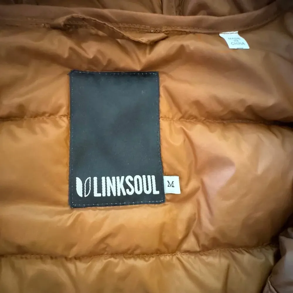 Linksoul Men's Puffer Hooded Vest - Size M